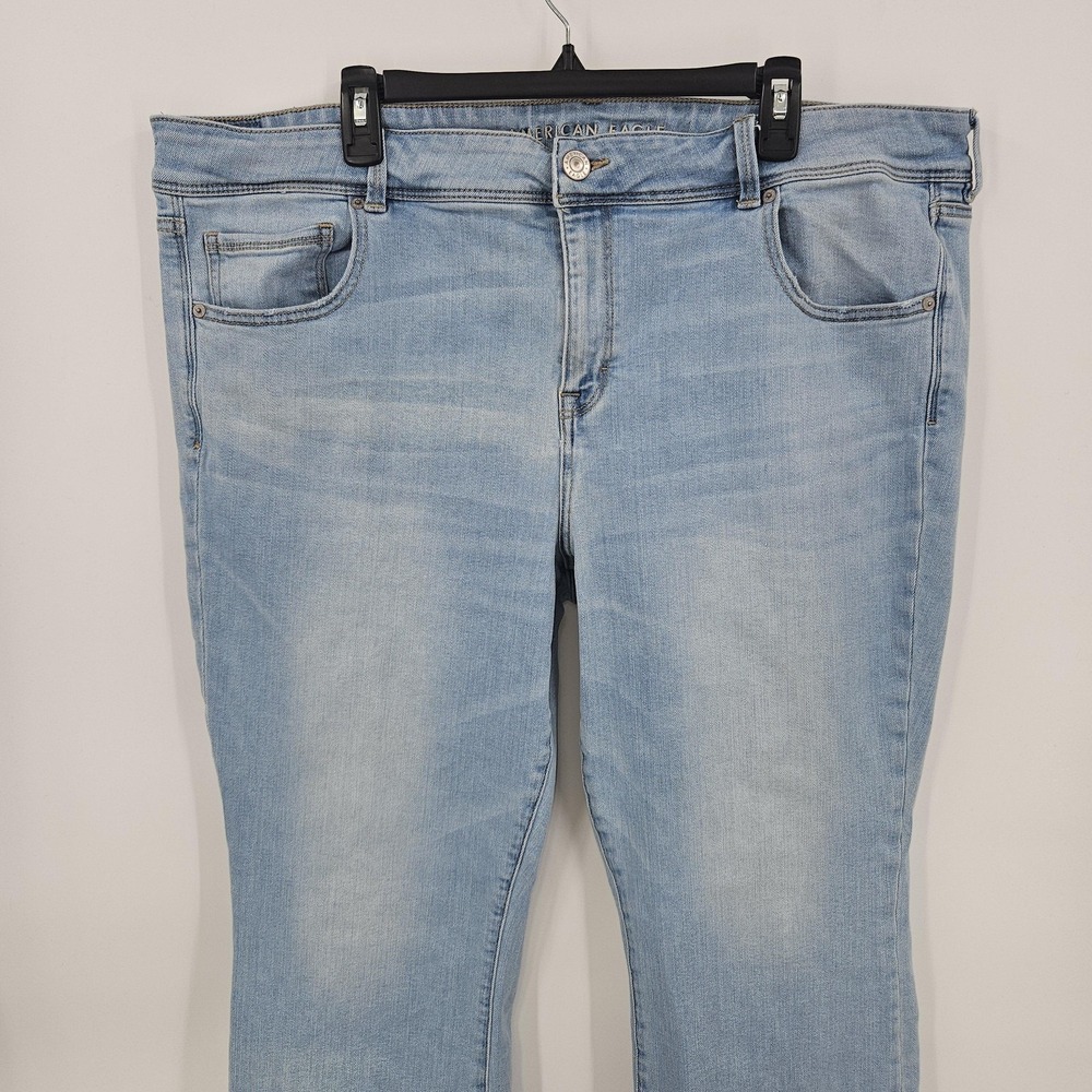American Eagle Kick Boot Jeans Womens 24 Long Light Wash Bootcut Stretch Denim - Picture 2 of 12